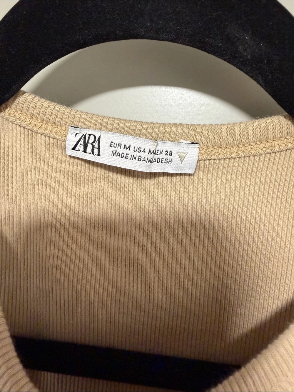 Zara Cream Ribbed Cropped Tank Top - Picture 3 of 4